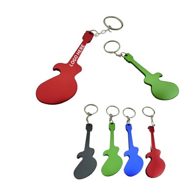 Stylish Guitar-Shaped Bottle Opener Keyring